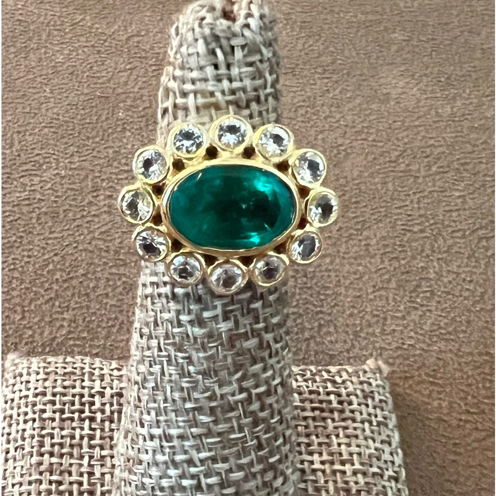 Brent Neal Look-alike Wildflower Emerald Ring- Custom Made